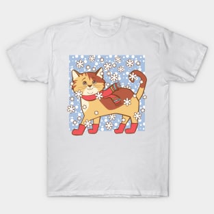 Cat in Snow T-Shirt